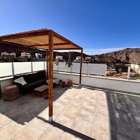 Dream Villa With Heated Pool, Rooftop & Ocean Views Mogán Exterior foto