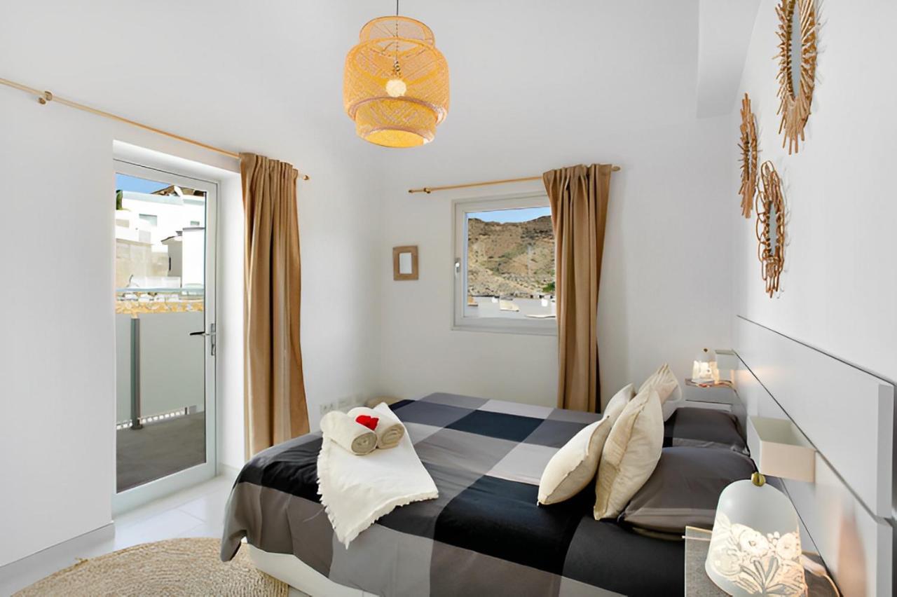 Dream Villa With Heated Pool, Rooftop & Ocean Views Mogán Exterior foto