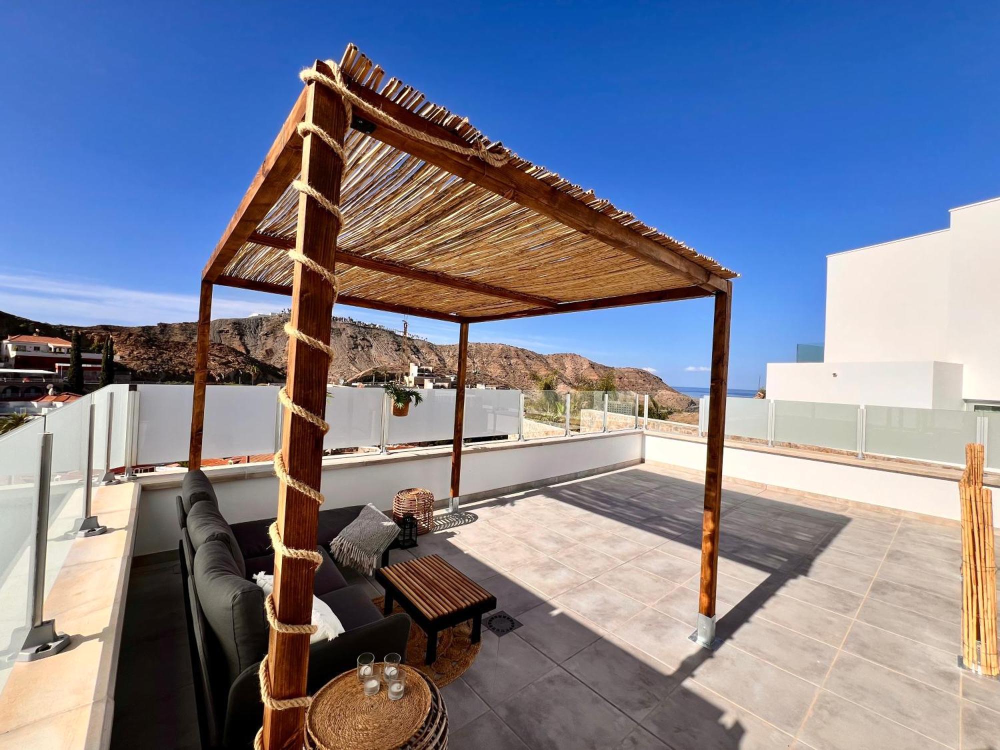 Dream Villa With Heated Pool, Rooftop & Ocean Views Mogán Exterior foto