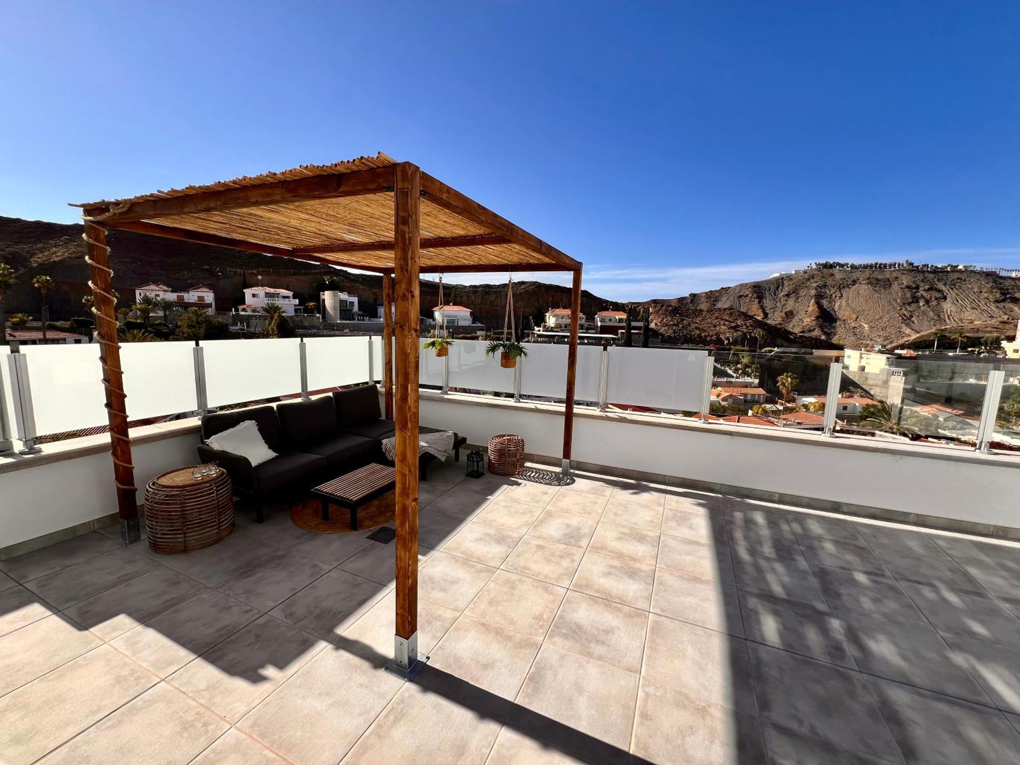 Dream Villa With Heated Pool, Rooftop & Ocean Views Mogán Exterior foto